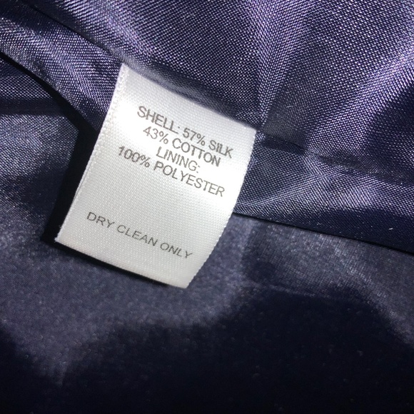 Vintage Talbots Silk Blend Houndstooth Blazer jacket Sz 14 navy blue & off white - Picture 8 of 8